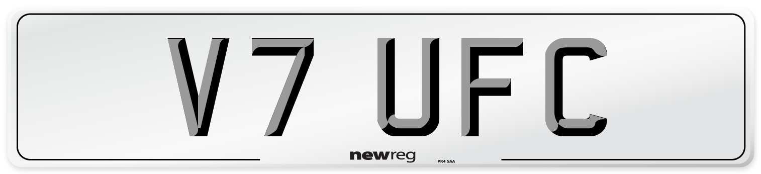 V7 UFC Number Plate from New Reg